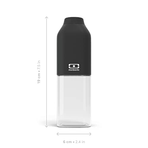 monbento Bouteille d'Eau MB Positive M Onyx 500ml - Compakte - idéale pour Bureau, Sport ou Pique-Nique - Sans BPA - Zér