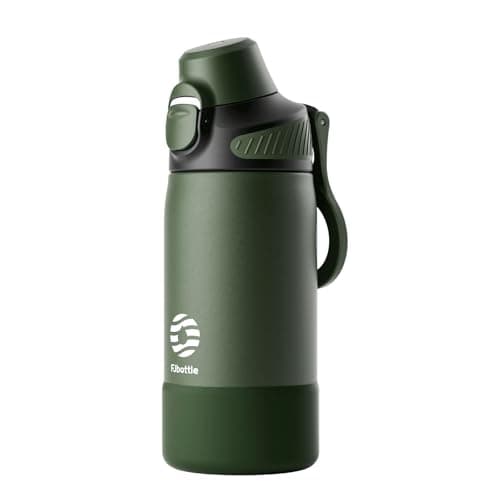 Bouteille Isotherme FJBottle Gourde 600ml/700ml/1L pour Sport et Voyage - Ouverture en Un Clic, Sans BPA, Bouteille Inox — Vert