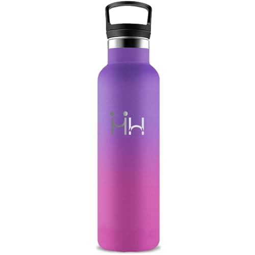 GourdeIsotherme 1L AcierInoxydable AntiFuite pour Randonnée Voyage Camping — Violet-rose