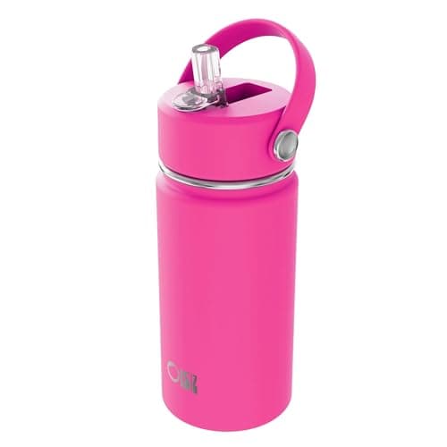 Gourde Isotherme Enfant avec Paille en Acier Inoxydable Sans BPA Garde le Froid 24 heures 420ml Gourde pour Enfants — Rosered