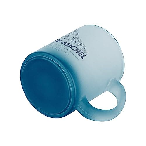 Mug en Verre Bleu Mont Saint Michel Minimaliste pour Touristes du Village Normandie