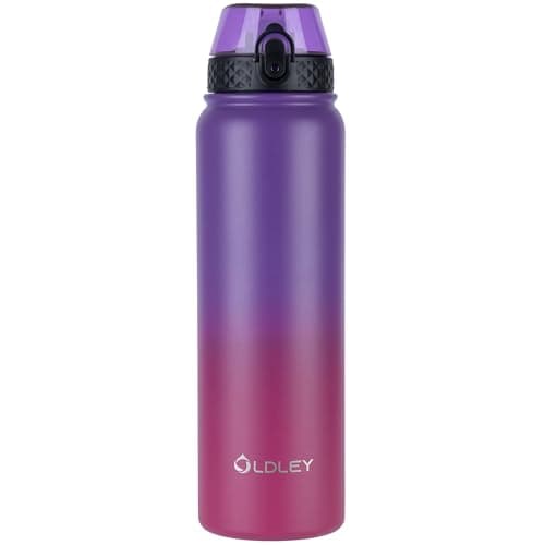 Gourde Oldley en Acier Inoxydable 1L Thermostique et Étanche - Idéale pour Vélo et Camping - Maintient le Boisson Frais — Violet Rose