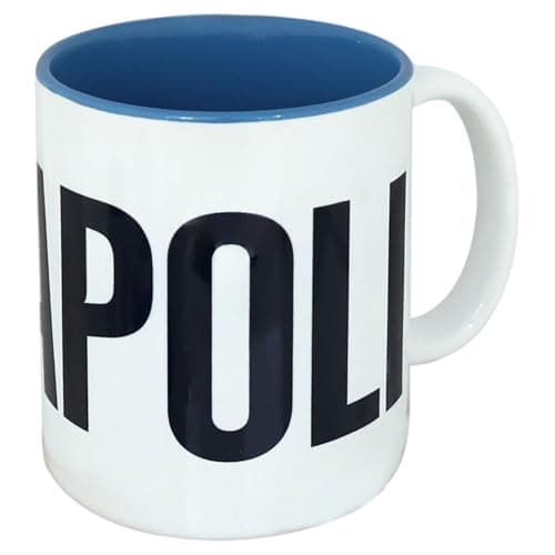 SSC NAPOLI Tasse en céramique intérieur bleu clair pour homme et femme lors du petit déjeuner avec inscription
