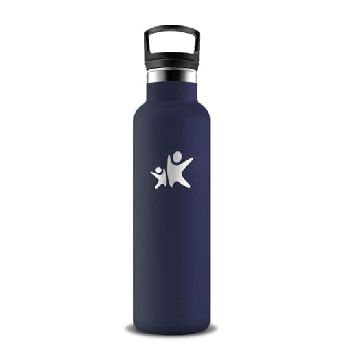 Gourde Inox Isotherme 500ml Anti Fuite 24h Froid & 12h Chaud pour École et Bureau — Bleu Foncé
