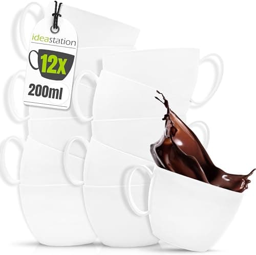 Idea-station tasse café plastique - incassable - idéale pour le camping — 12 Pièces / Blanc