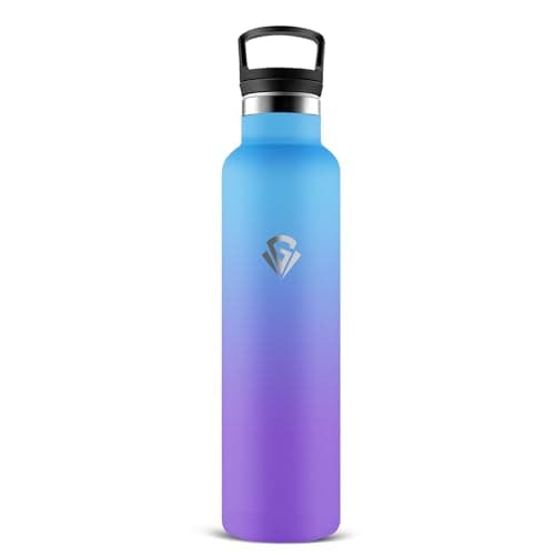 Gourde Isotherme 1L 24H Froid 12H Chaud, Anti-Fuite Sans BPA en Acier Inoxydable 18/8 pour Café, Thé, Lait - Grsta — Bleu-violet
