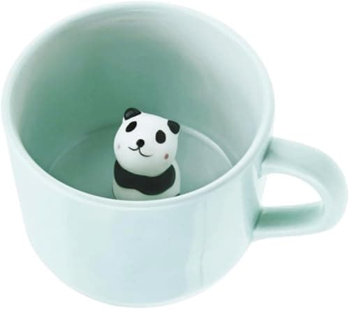 Itian tasses en céramique avec couvercle pour enfants 230 ml, tasses d'animaux 3D fantaisies pour mariage et anniv., cou