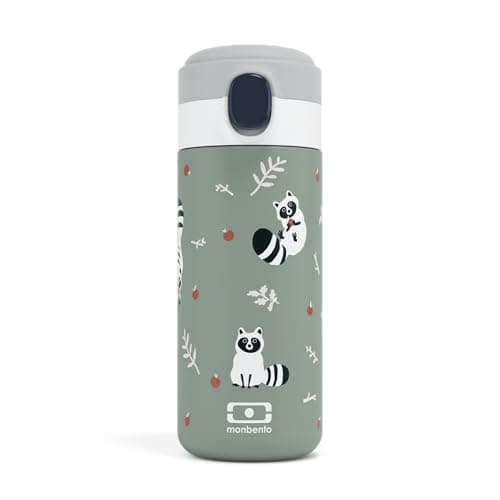 MONBENTO Gourde Isotherme - Garde au Chaud/Froid jusqu'à 12h - Petite Gourde Hermétique pour Enfant et Adulte - Vert  
M — Raccoon