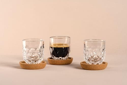 Verres à expresso transparents 60 ml - Lot de 2 avec 6 tasses pour porte-filtre | Structure en goutte, Passe au lave-vai