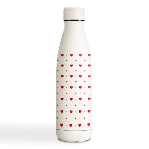 Gourde Inoxydable KollyKolla Isotherme 500ml Impression 3D Sans BPA Reutilisable Enfant Adulte Sport Bureau — 500ml Cœur