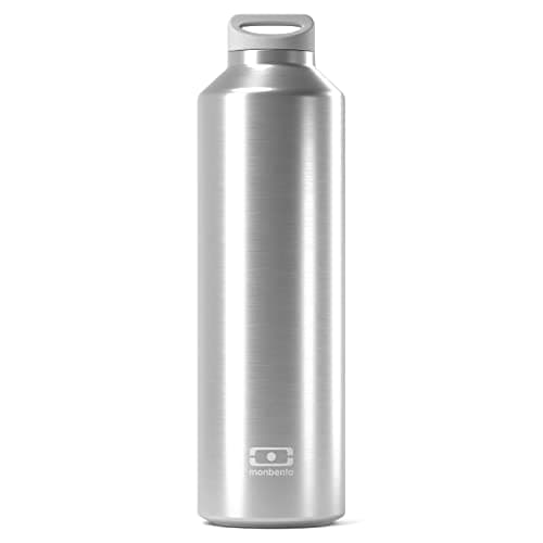 MONBENTO Bouteille Isotherme 12h MB Steel Silver 500ml - Bouteille Inox Sans BPA - Parfaite pour Eau, Thé, Café