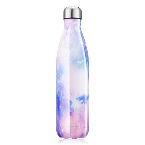 Gourde Inoxydable Isotherme Réutilisable 500ml Fleurs Rouge — Ciel Violet
