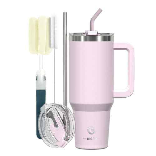 BIGRD Gourde Isotherme 1.2L (1180ml) Acier Inoxydable 304 Double Isolation Vide 100% Étanche pour Sport Randonnée Voyage — Rose