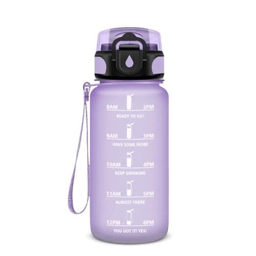 Gourde Sport 500ml pour Enfant et Adulte | Étanche | Motivante | Idéale pour Randonnée, Sport et Yoga | Bouteille Reutil — 17oz-500ml | Paille | Mat Violet Clair
