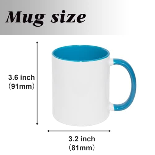 MR.R Lot de 2 tasses à café vierges en bleu clair 325 ml pour maison et bureau