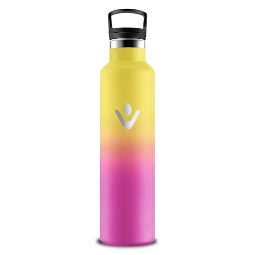 Gourde Isotherme Grsta 500ml pour Sport et Randonnée Avec Paille Anti-Fuite — Jaune-rose