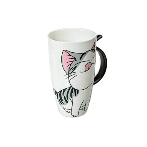 Mug Chat Kawaii Lachineuse 600ml Blanc Isotherme cadeau Japanese