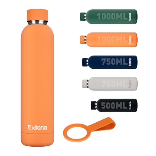 Exllena Gourde Isotherme 1l - Acier Inoxydable sans BPA - Étanche 100% - Idéal pour le Sport et le Voyage - Menthe — Orange