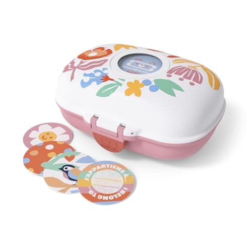 Monbento - Boite à Gouter Enfant Sans BPA | Boite à Gouter Fille avec Motif Fleurs | Idéale pour Ecole, Pique-nique et V