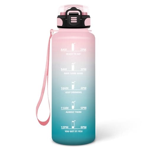 Gourde Enfant 500ml Noire-Rouge, Anti-Fuite et Facile à Nettoyer, Idéale pour l'École, Velo et Voyage — Rose-cyan-1