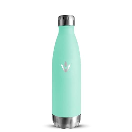 Thermos Gourde Grsta, Gourde Inoxydable 500ml sans BPA, Bouteille Isotherme 24h Froid 12h Chaud pour Enfant et Voyage — Bleu Vert
