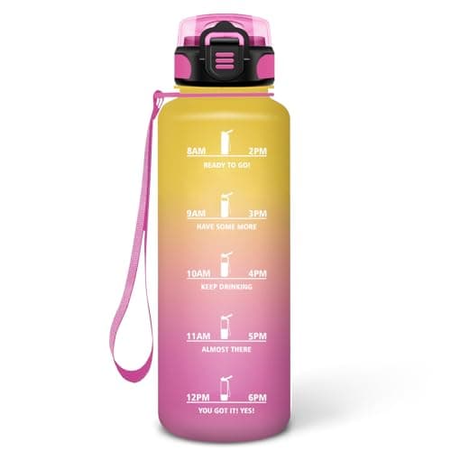 Gourde Enfant 500ml Noire-Rouge, Anti-Fuite et Facile à Nettoyer, Idéale pour l'École, Velo et Voyage — Jaune-rose-1