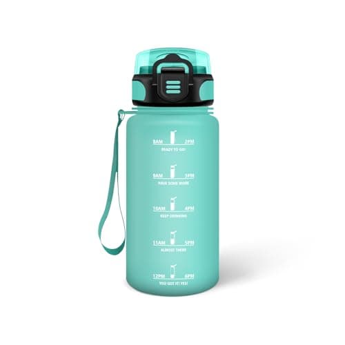 Gourde Enfant 500ml Noire-Rouge, Anti-Fuite et Facile à Nettoyer, Idéale pour l'École, Velo et Voyage — Vert