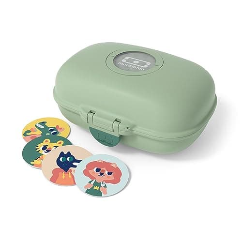Monbento - Boite à Gouter Enfant Sans BPA | Boite à Gouter Fille avec Motif Fleurs | Idéale pour Ecole, Pique-nique et V — Vert Forest