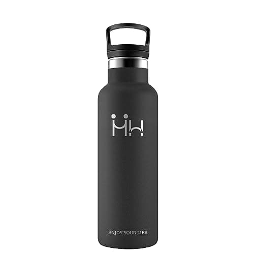 Gourde HoneyHolly Isotherme Enfant 500ML Anti-Fuite Isolation en Acier Inoxydable Réutilisable — Noir-1l