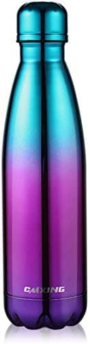 CMXING Thermosgourde Bouteille d'eau en Acier Inoxydable Double Paroi 500ml & 750ml - Isolation Thermique Réutilisable s — Bleu Mix Rose