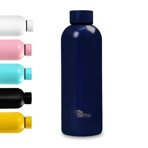 Otto Koning Gourde isotherme 500ml sans BPA Bouteille d'eau étanche gardant les boissons froides 24h et chaudes 12h — Bleu Marine