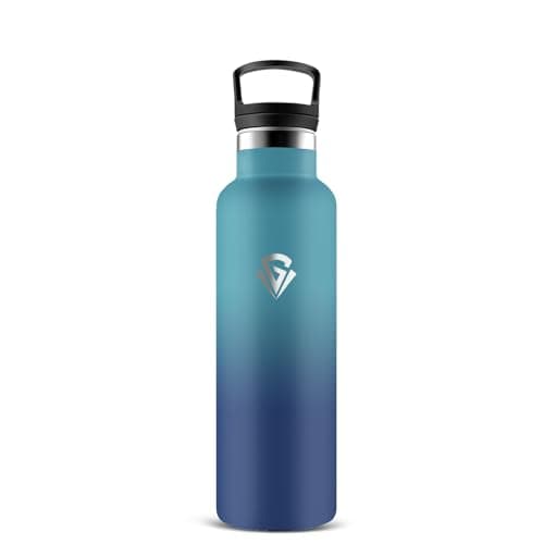 Gourde Isotherme 1L 24H Froid 12H Chaud, Anti-Fuite Sans BPA en Acier Inoxydable 18/8 pour Café, Thé, Lait - Grsta — Vert-bleu