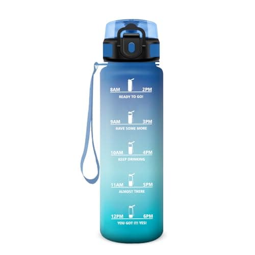 KollyKolla Gourde Enfant 500ml Étanche Sans BPA pour Sport Bureau École — 17oz-500ml | Bleu + Vert