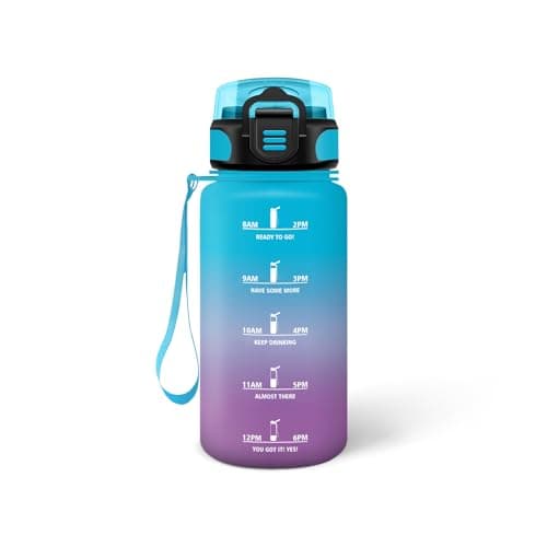 Gourde Enfant 500ml Noire-Rouge, Anti-Fuite et Facile à Nettoyer, Idéale pour l'École, Velo et Voyage — Bleu-violet