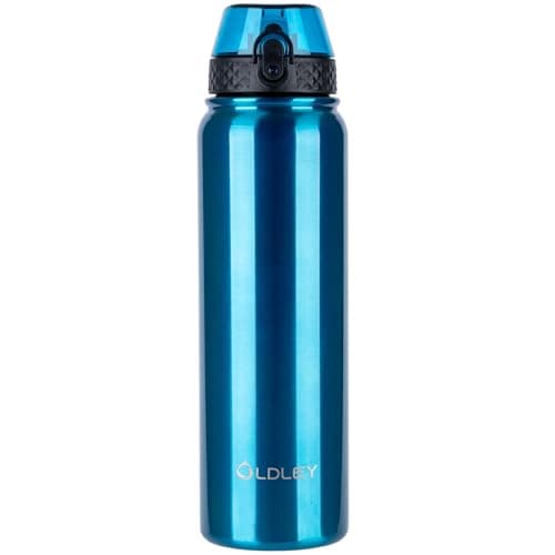 Gourde Oldley en Acier Inoxydable 1L Thermostique et Étanche - Idéale pour Vélo et Camping - Maintient le Boisson Frais — Vif Bleu
