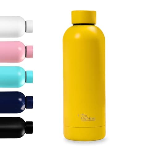 Otto Koning Gourde isotherme 500ml sans BPA Bouteille d'eau étanche gardant les boissons froides 24h et chaudes 12h — Jaune