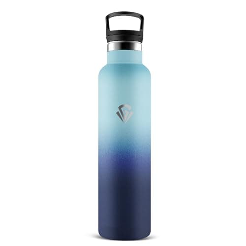 Gourde Isotherme 1L 24H Froid 12H Chaud, Anti-Fuite Sans BPA en Acier Inoxydable 18/8 pour Café, Thé, Lait - Grsta — Bleu-bleu Foncé