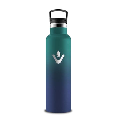 Gourde Isotherme Grsta 500ml pour Sport et Randonnée Avec Paille Anti-Fuite — Vert-bleu