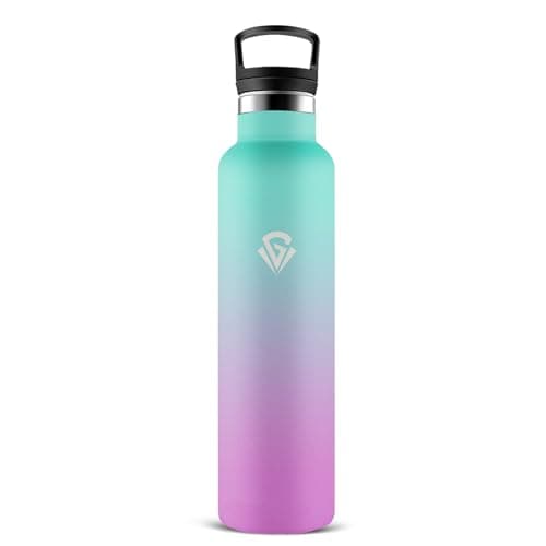 Gourde Isotherme 1L 24H Froid 12H Chaud, Anti-Fuite Sans BPA en Acier Inoxydable 18/8 pour Café, Thé, Lait - Grsta — Vert-rose