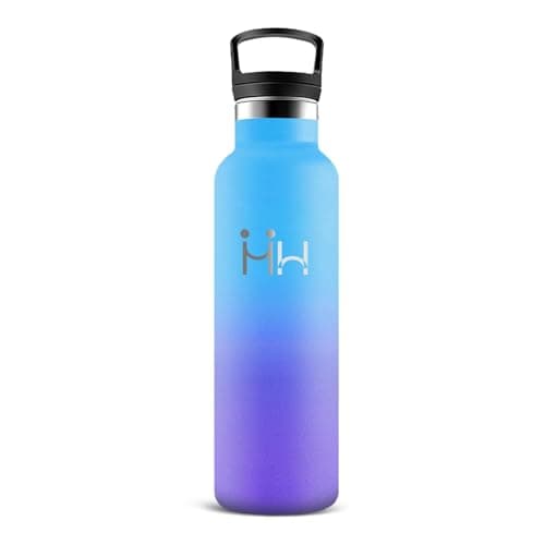 Bouteille Isotherme Inox 500ml Facile à Transporter Pour Bureau Voyage Camping École 24h Froid 12h ChaudSans BPA — Bleu-violet