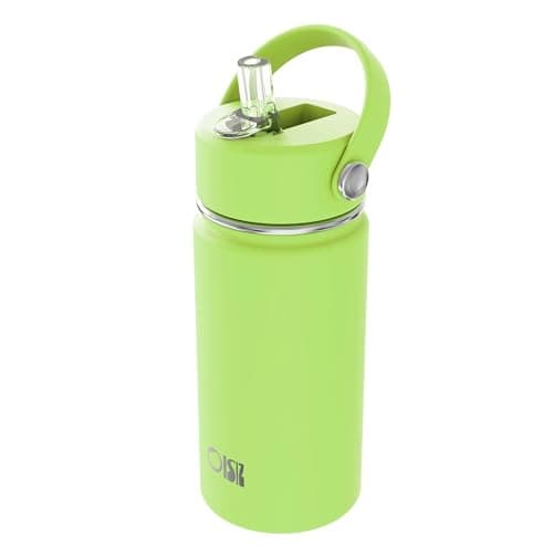 Gourde Isotherme Enfant avec Paille en Acier Inoxydable Sans BPA Garde le Froid 24 heures 420ml Gourde pour Enfants — Avocado Green