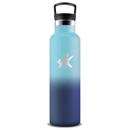 Gourde Isotherme Inox 500ml Enfant Anti Fuite Facile à Nettoyer pour École et Camping — Bleu-bleu Foncé
