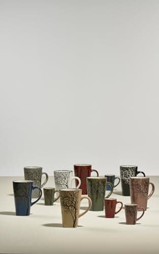 Villa Collection Tasse XXL 0,50l Ambre Motif Arbre Clair – Tasse Design Scandinave pour Café Maison et Bureau