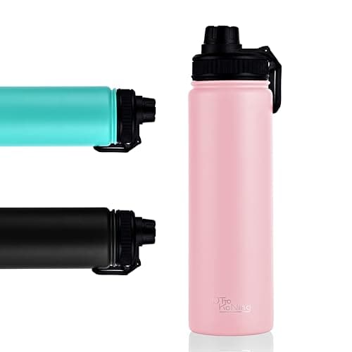 Gourde Isotherme 750 ml en Acier Inoxydable Double Paroi - Garde le Froid 16h & le Chaud 10h, Anti-fuite Sans BPA pour l — Rose