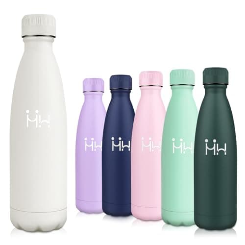 Gourde Isotherme Motswedi 500ml, 24h Froid & 12h Chaud, Gourde Enfant Anti-Fuite sans BPA, Bouteille Inox pour Sport, Fi — Blanc Cassé-500ml