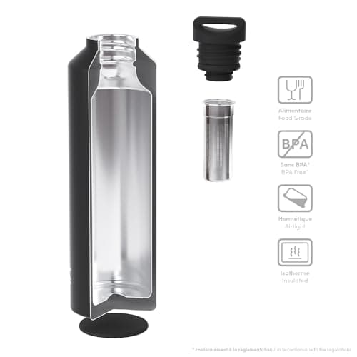 MONBENTO - Gourde isotherme Peugeot x monbento - 500 ml avec Infuseur intégré - Garde au Chaud/Froid - Idéale pour Eau,