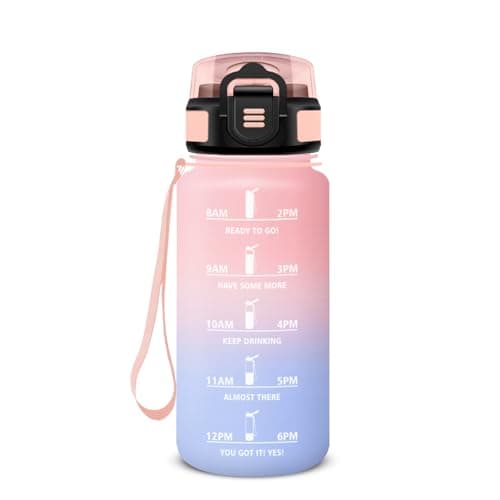 HoneyHolly Gourde 500ml Sans BPA & Étanche, Bouteille Motivante avec Marqueur de Temps pour Gym, École, Cyclisme et Plei — Himmelrosa - 500ml
