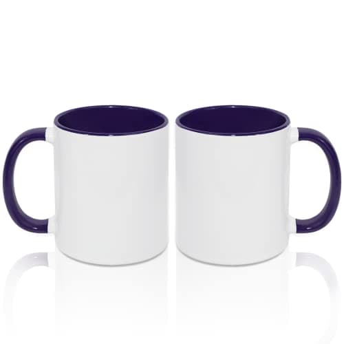MR.R Lot de 2 tasses à café vierges en bleu clair 325 ml pour maison et bureau — Violette
