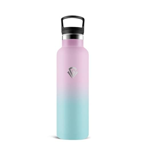 Gourde Isotherme 1L 24H Froid 12H Chaud, Anti-Fuite Sans BPA en Acier Inoxydable 18/8 pour Café, Thé, Lait - Grsta — Rose-vert