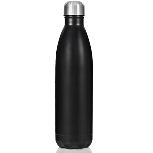 Thermos Isotherme Argent 750ml Double Paroi Sport Gym École — Noir